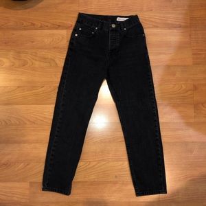 ASOS Florence Straight Leg Mid Rise Black Jeans